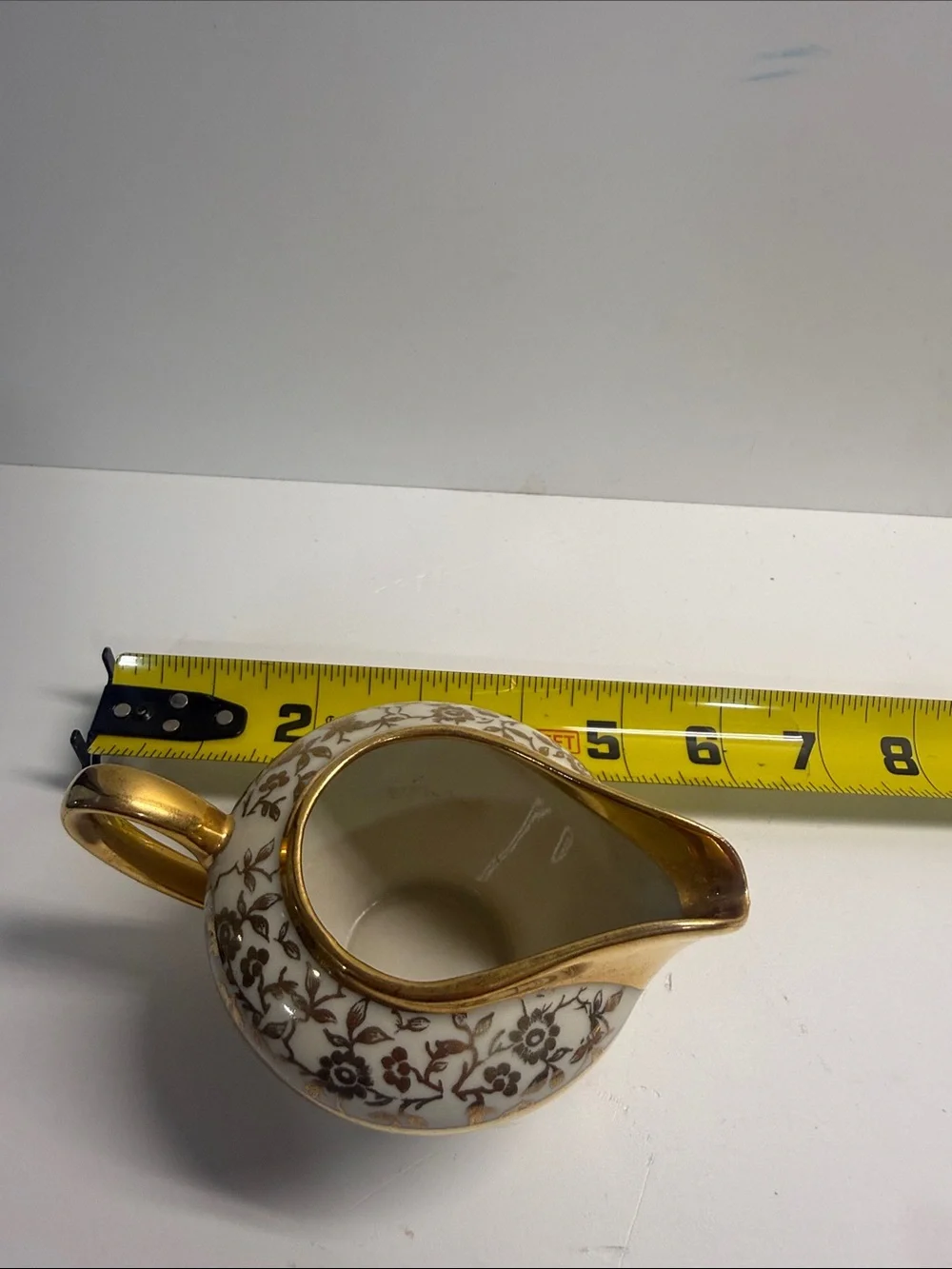 VINTAGE Porcelain White and Gold Creamer and Sugar Bowl Set